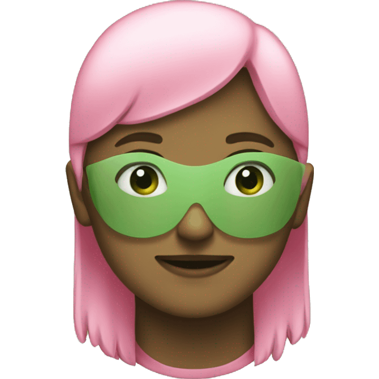 Green and pink  emoji