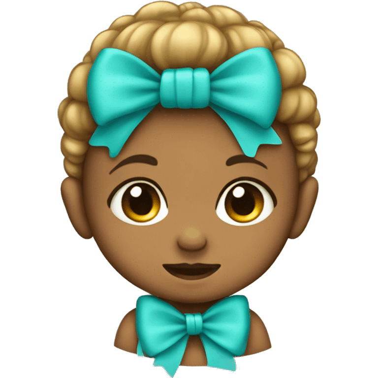 Baby turquoise bow emoji