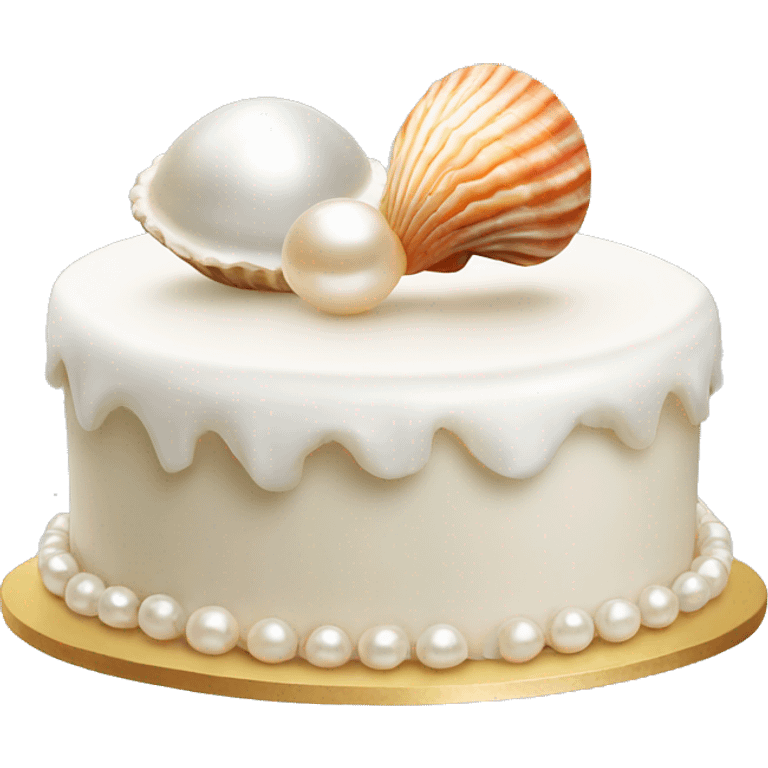 pearl and shell on cake emoji