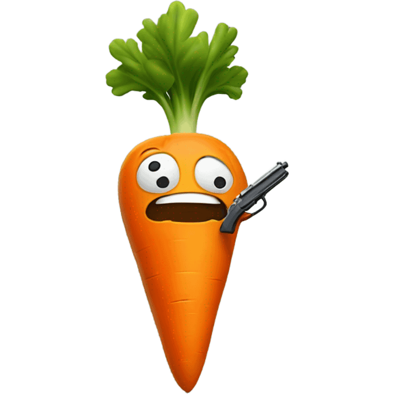 Carrot with a gun emoji