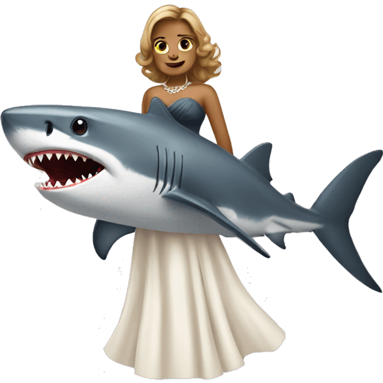 Shark whit a elegant dress emoji