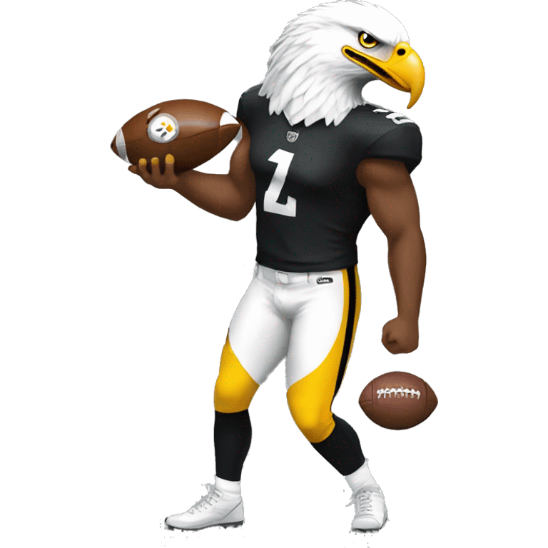 Eagle eating a steeler player emoji