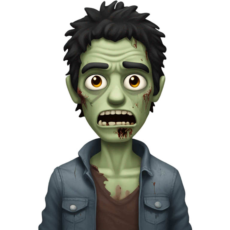 zombie guy with black hair emoji