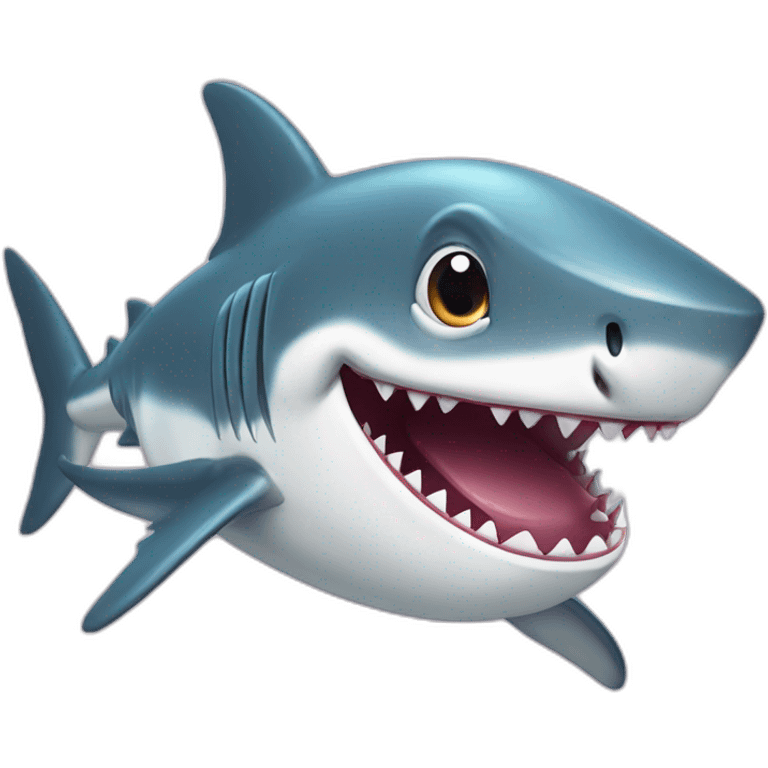 Funny cute shark emoji