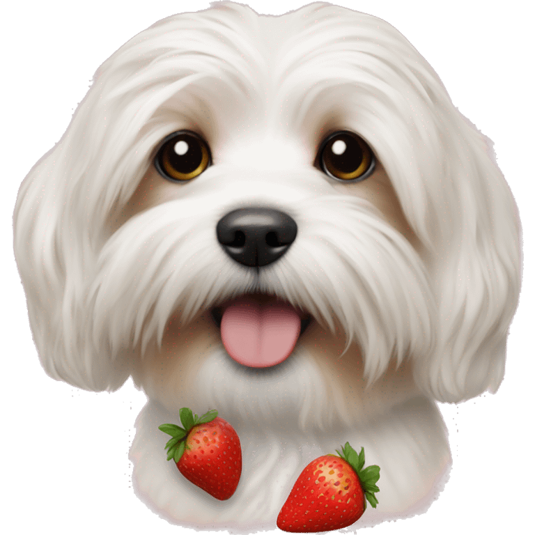 realistic havanese puppy strawberry close-up emoji