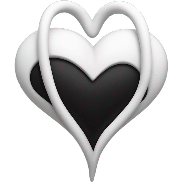 White heart and black heart combined emoji