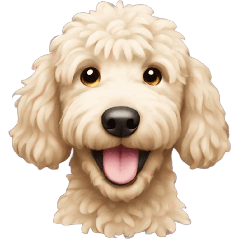 Golden doodle smiling emoji