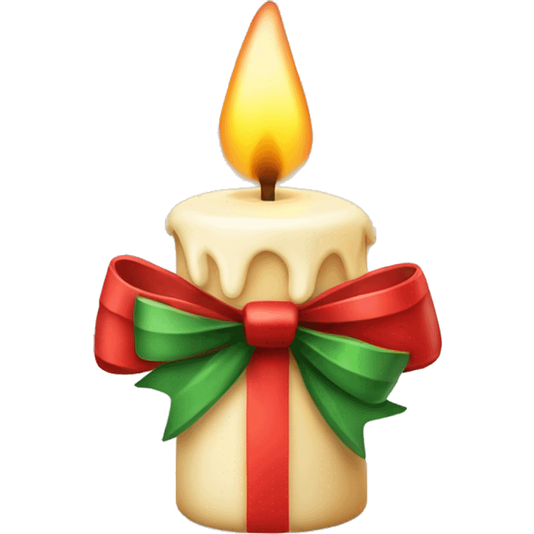 Christmas candle with red bow emoji