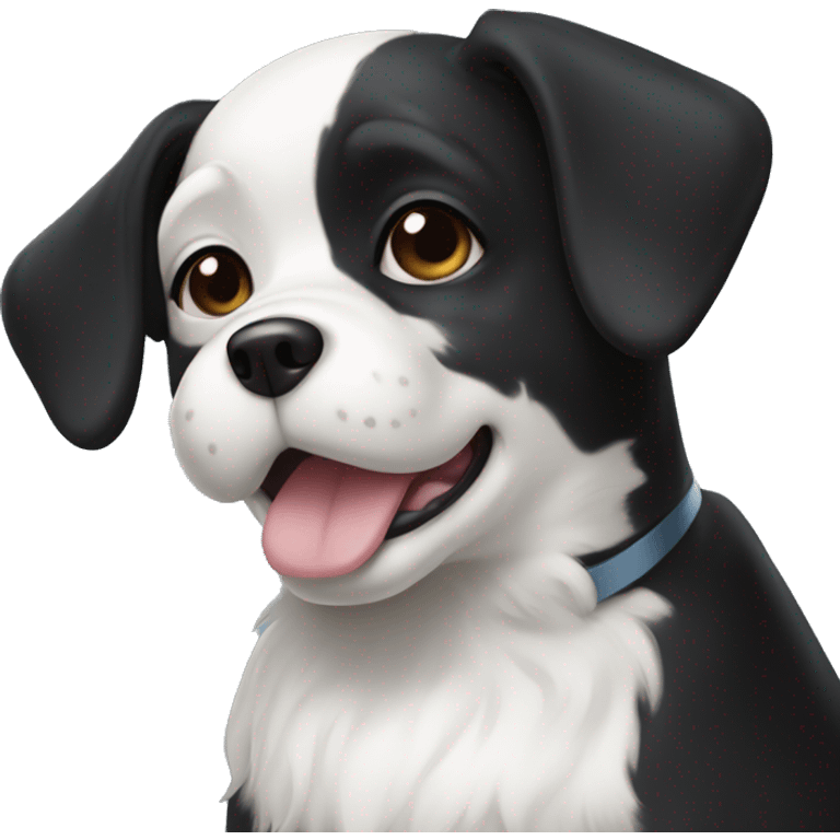 black and white tuxedo dog emoji