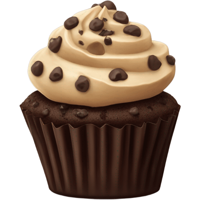 Chocolate Cookie Dough Cupcake emoji