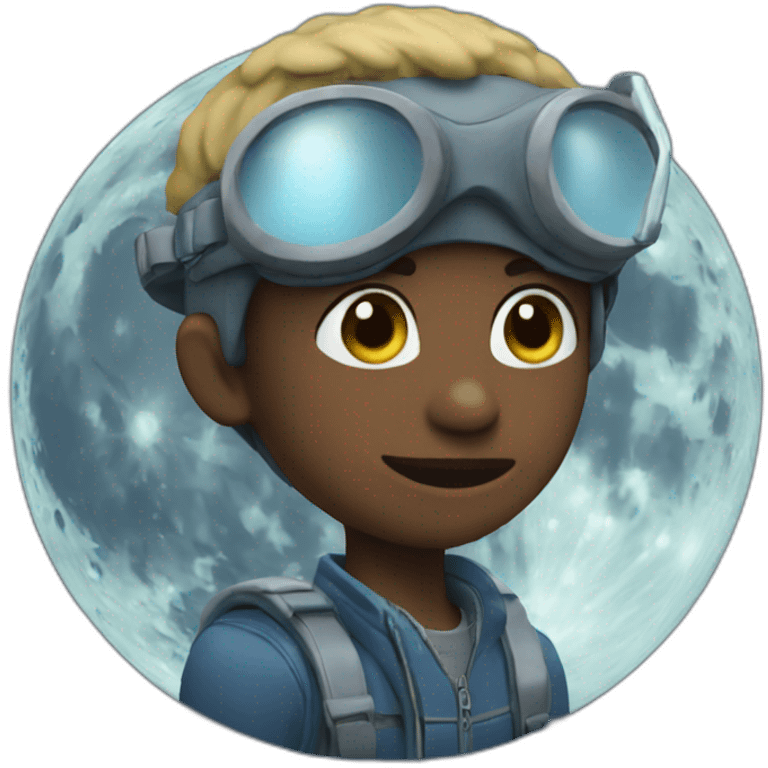 Plane moon boy emoji