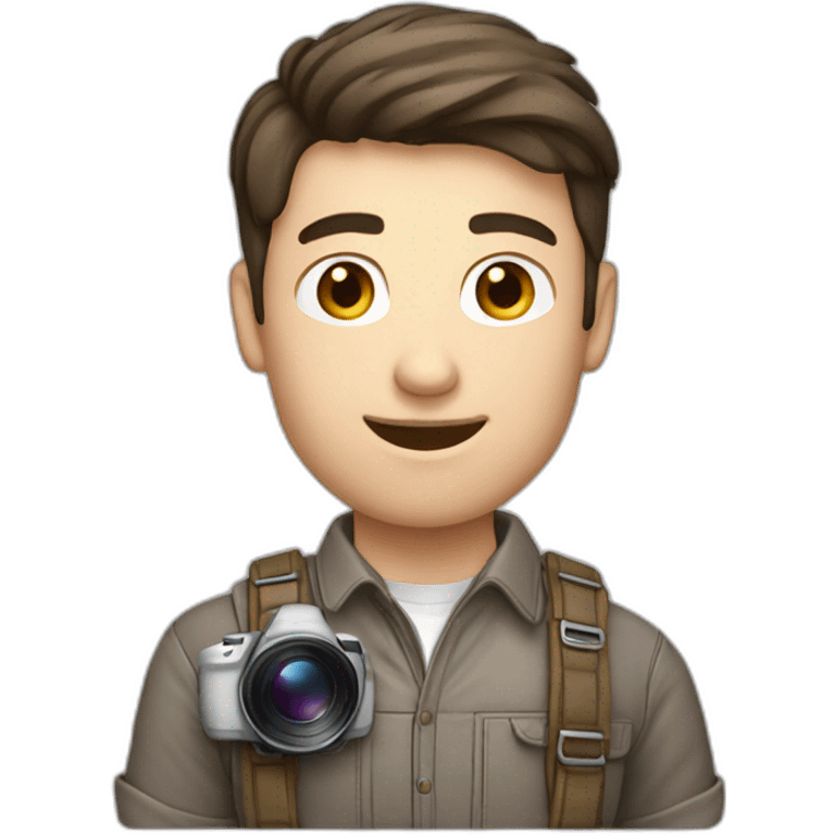 Male Photographer Caucasian brunette emoji