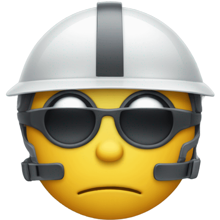 Emoji with a helmet, cross eyed, and drool on face emoji