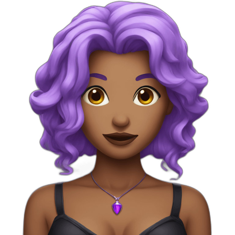 sexy witch purple hair emoji