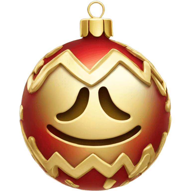 Gold and Red Christmas Ornament  emoji