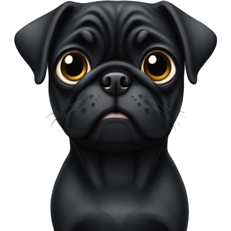 Black pug dog  emoji