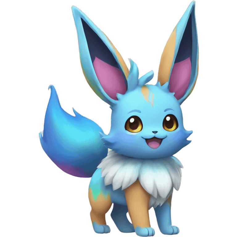 Colorful Kawaii Eeveelution-Cute-Pokémon-fusion full body emoji