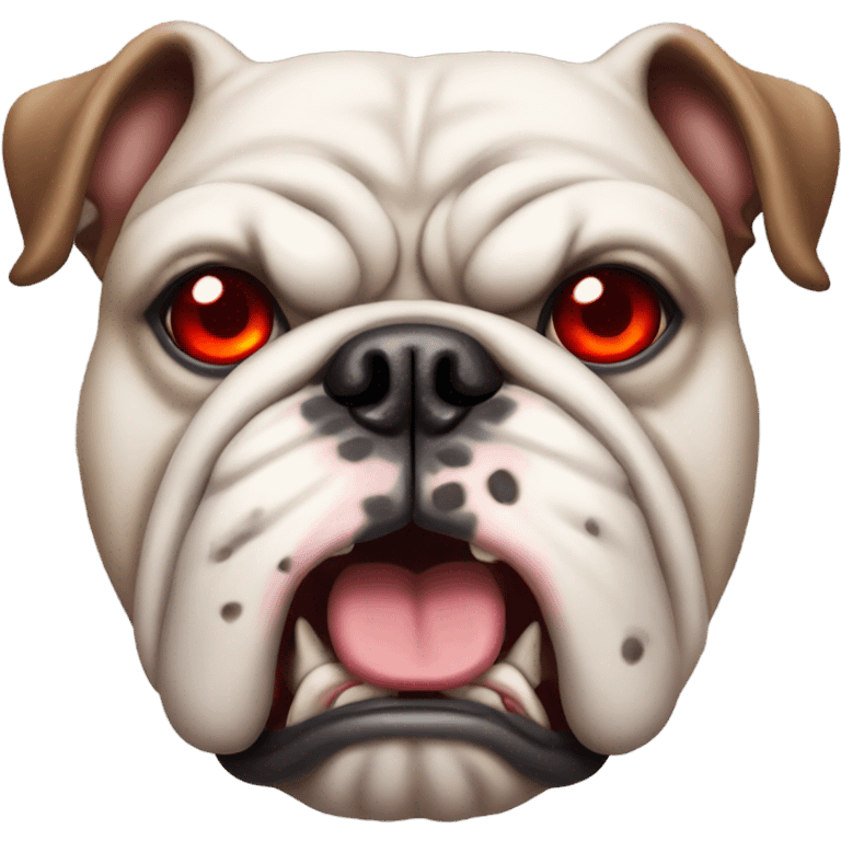 Angry bulldog with red eyes emoji