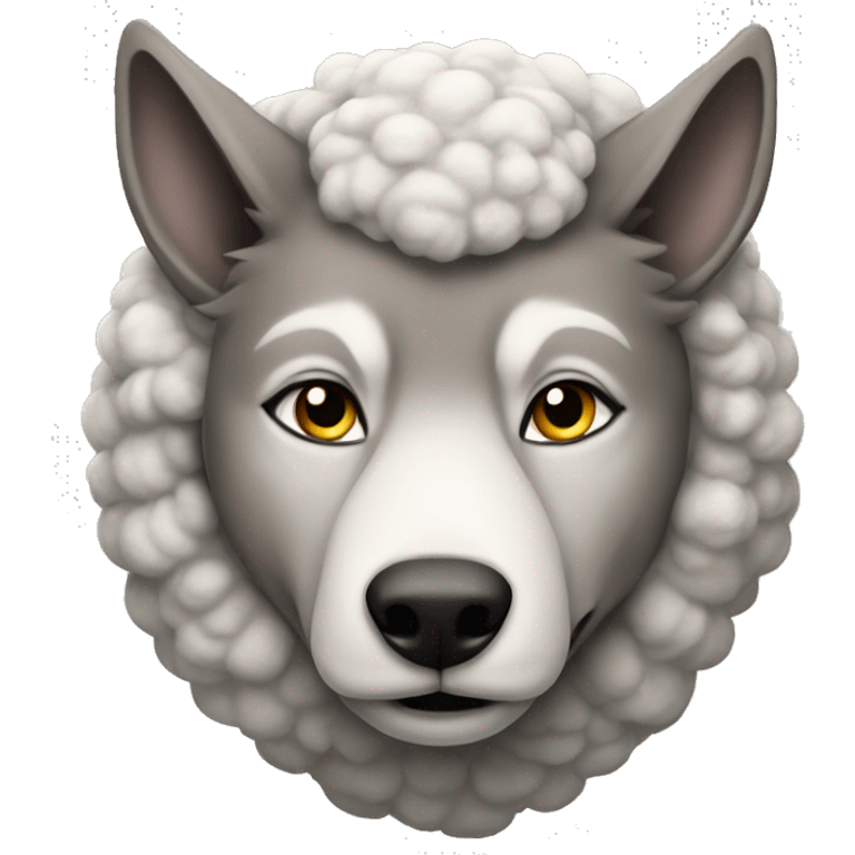 A wolf with a sheep's clothing on. emoji