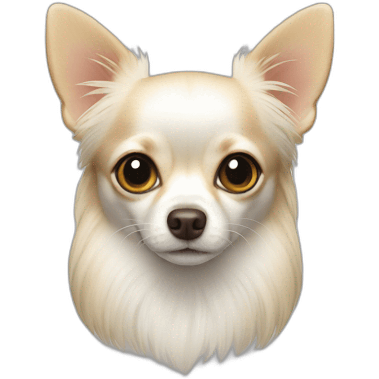 chihuahua longcoat white rice cake emoji