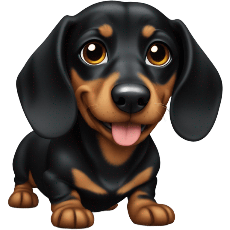 dachshund black and tan cute emoji