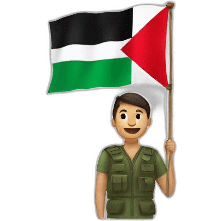 une personne avec le drapeau de la palestine emoji