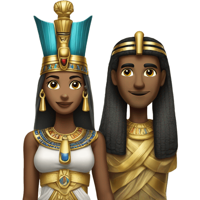 egyptian queen with austrian king emoji