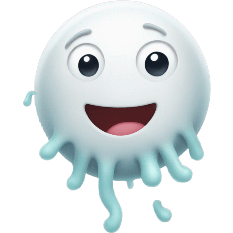 White bacteria with lovey dovey face emoji