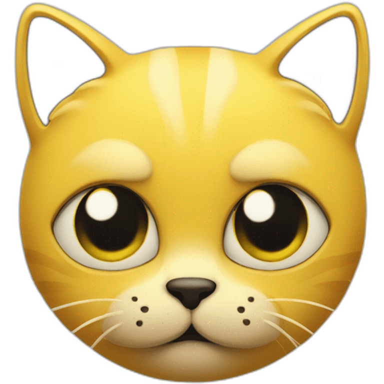 One Black and one yellow cat with worried face emoji