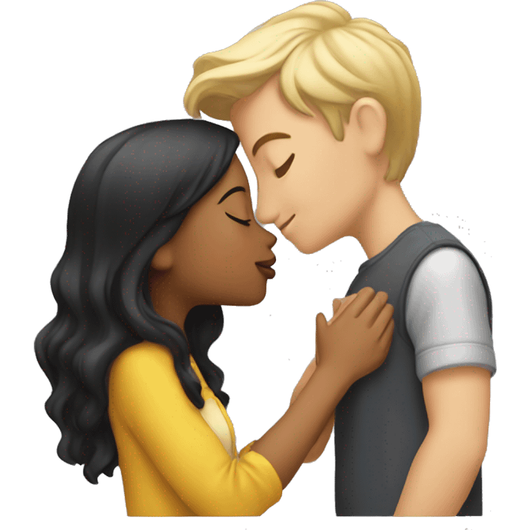 boy kissing a beautiful girl  emoji