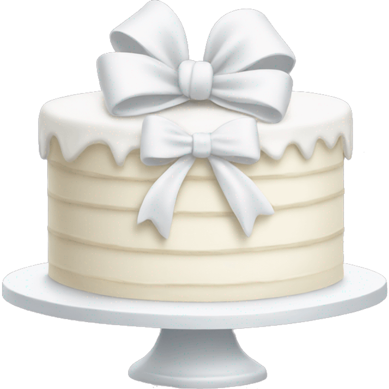 White cake with white bow emoji