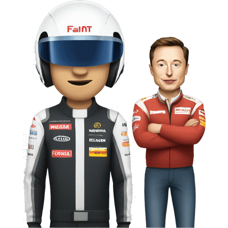 F1 racing with elon musk emoji