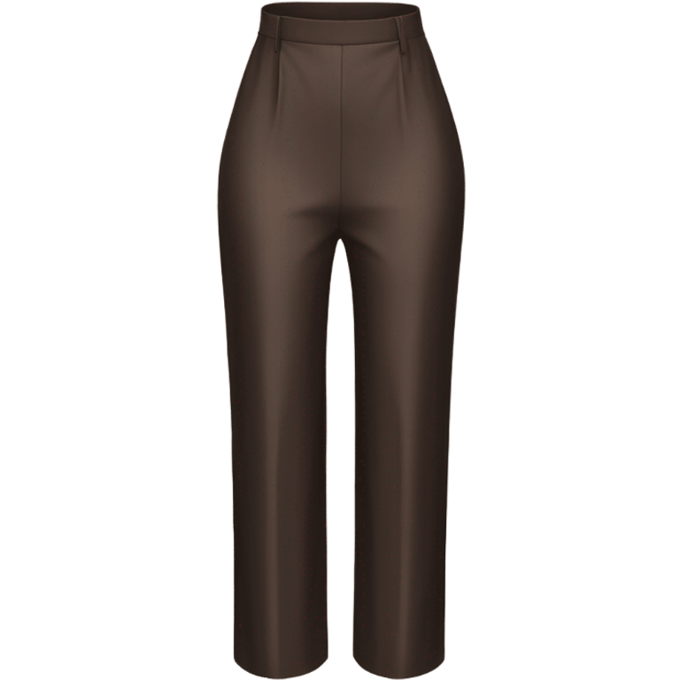 high waist long wide leg dressy casual pants in shiny Dark Brown material emoji