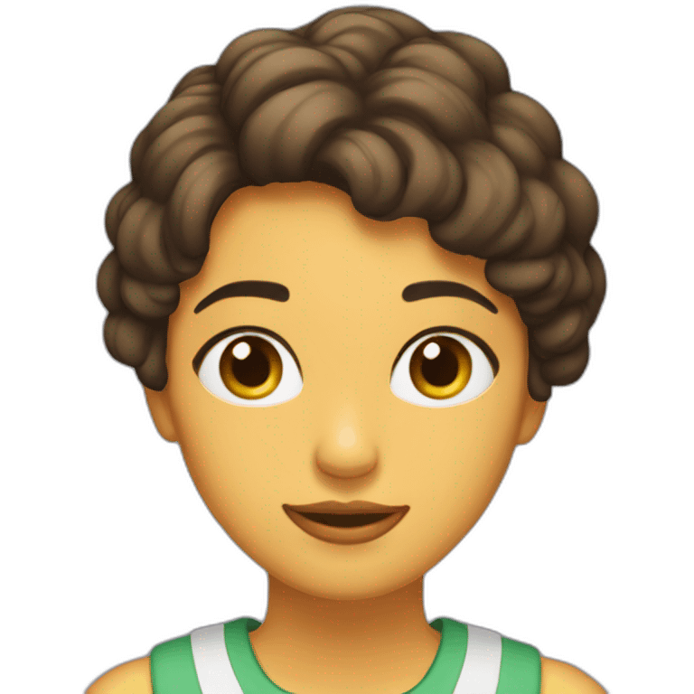 Chica morena pecosa con crespos  emoji