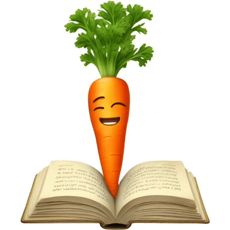 carrot reading book emoji