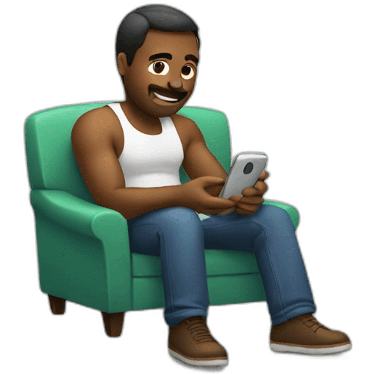 man chilling on his phone emoji