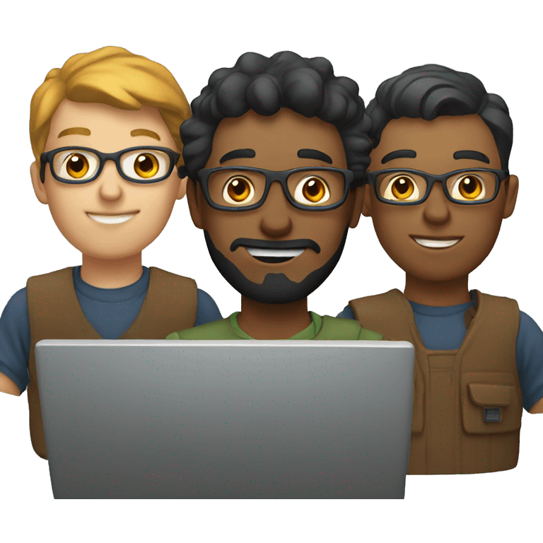 group of developers with a laptop emoji