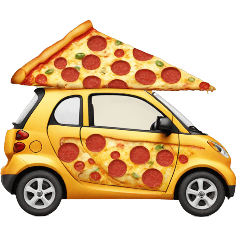 smart car made out of pizza ingredients  emoji