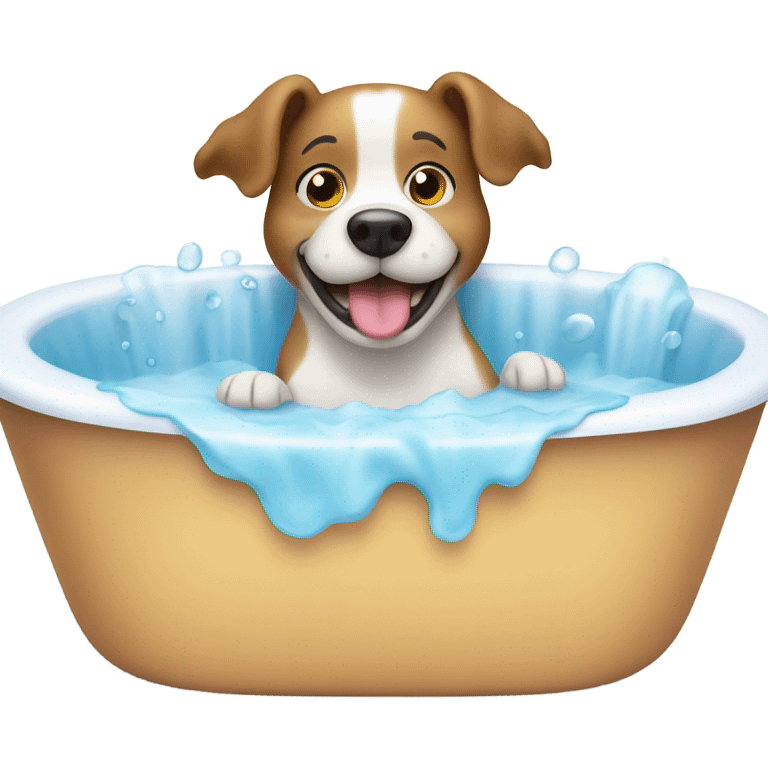 Dog in bathtub emoji