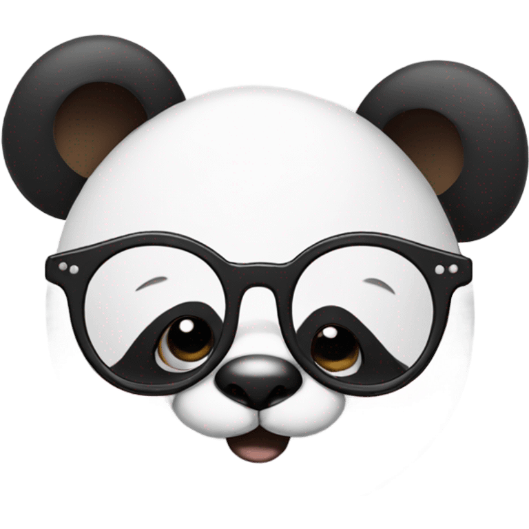 Cute panda wearing glasses  emoji