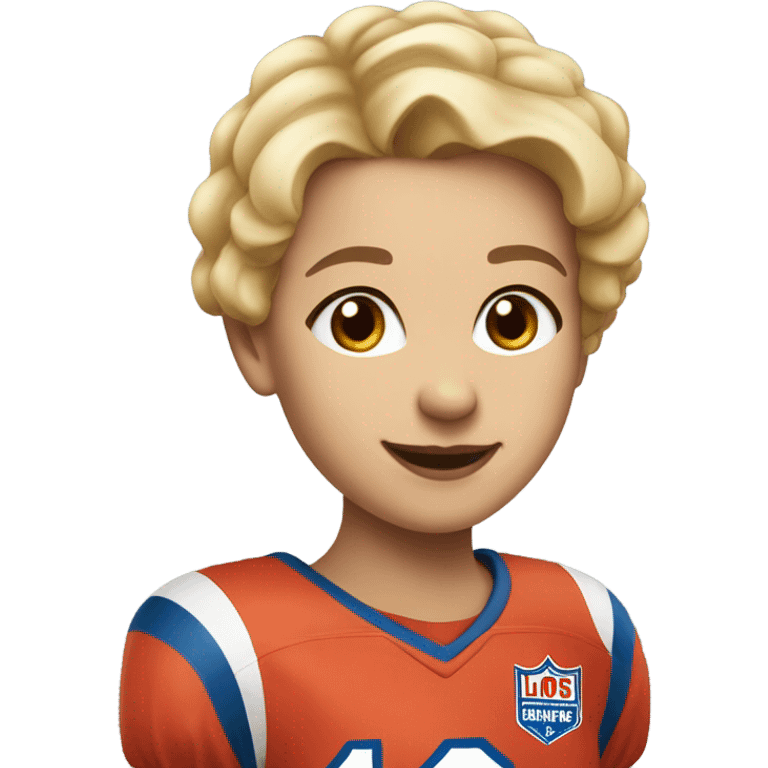 Blonde short hair girl lions fan emoji