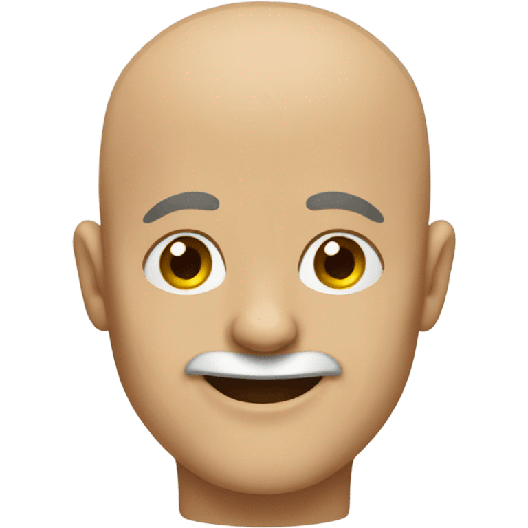 bald man smiling against bricks emoji