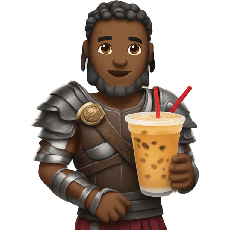 Gladiator with boba tea emoji