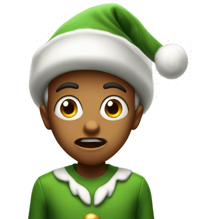 scared christmas elf emoji