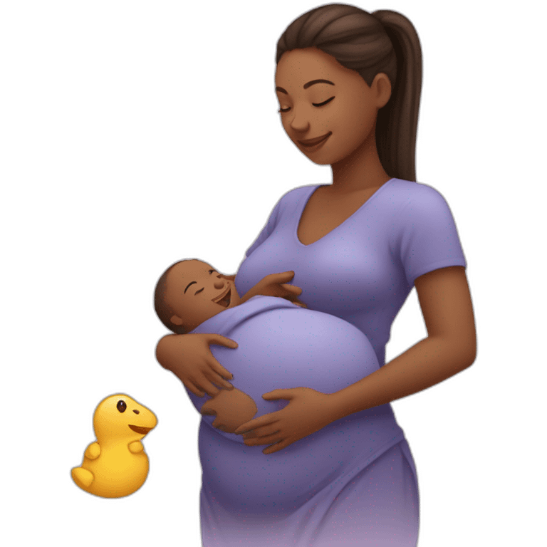 femme enceinte avec un bébé emoji