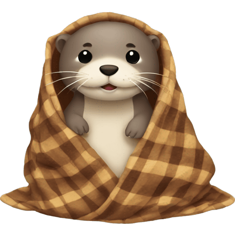 otter cozy in blanket emoji