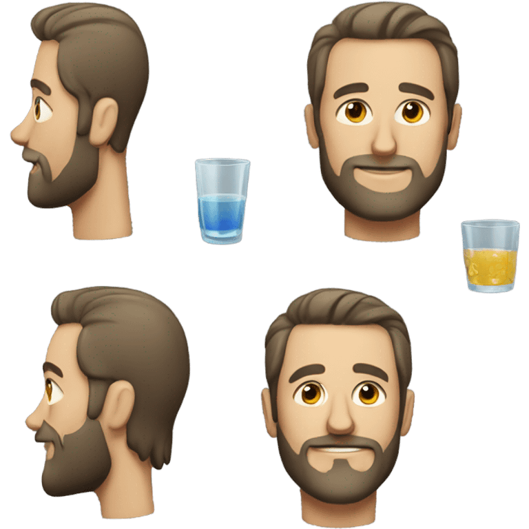 Man with glass and a little beard emoji