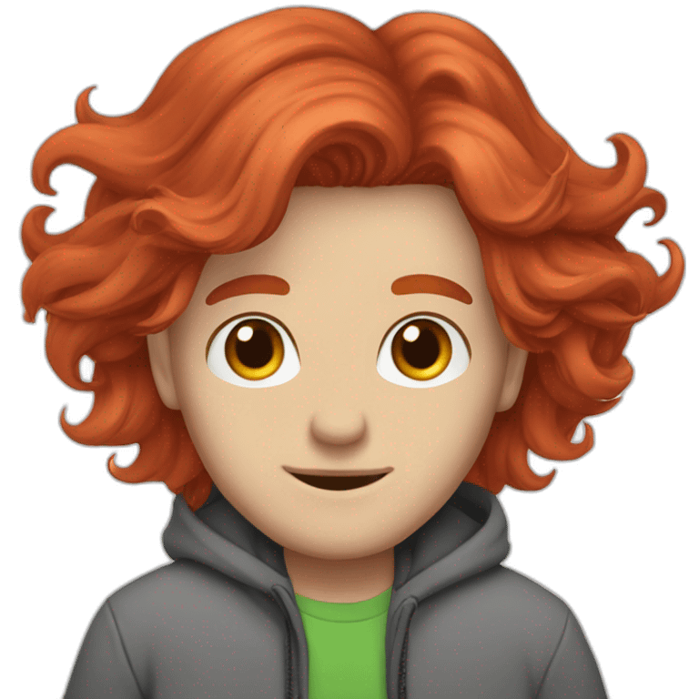 red hair guy white wavy hair moletom emoji