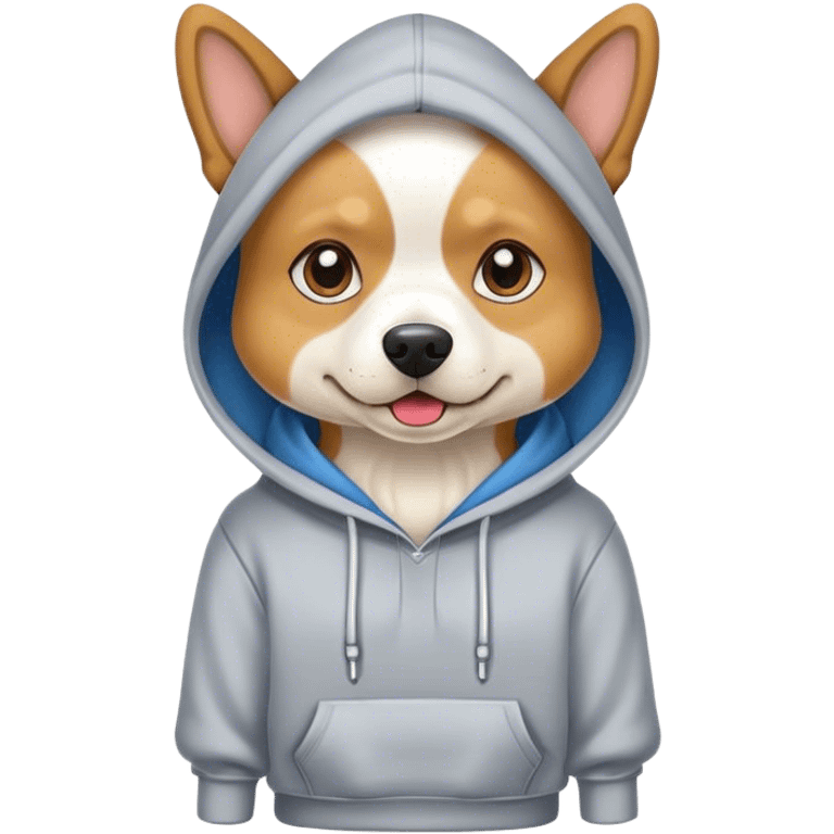 Dog wearing a hoodie emoji