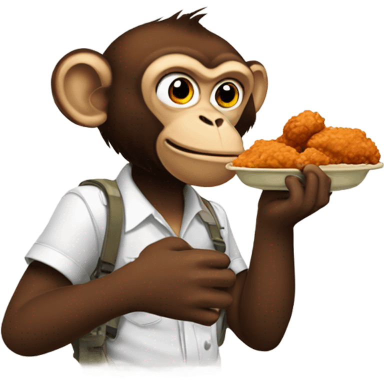 Monkey eating fried chicken  emoji